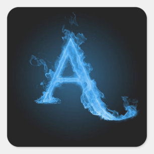 Sticker Carré Bleu athée A