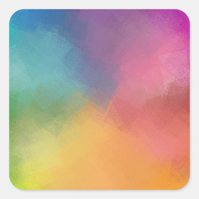 Sticker Carré Bleu bleu violet vert rose rouge jaune orange (Devant)