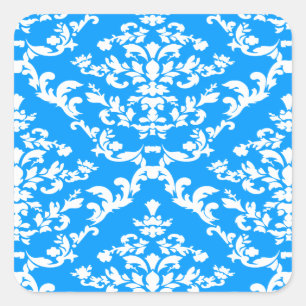 Sticker Carré Bleu clair Gras Damas à Emporiomoffa
