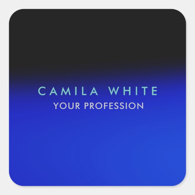 Sticker Carré Bleu de nuit Élégant professionnel classe affaires (Devant)