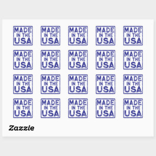 Sticker Carré bleu fabriqué aux Etats-Unis