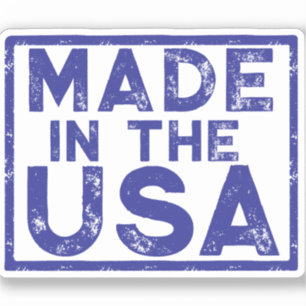 Sticker Carré bleu fabriqué aux Etats-Unis