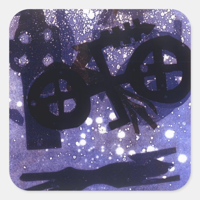 Sticker Carré Bleu foncé (Devant)