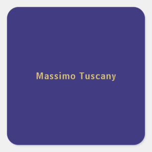 Sticker Carré Bleu foncé et or Professionnel Tendance Minimalist