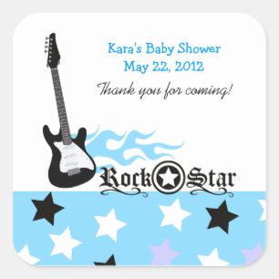 Sticker CARRÉ bleu rock Star