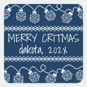 Sticker Carré Bleu RPG   Imaginaire Tabletop Jeu