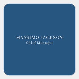 Sticker Carré Bleu Simple Tendance Minimaliste Professionnel