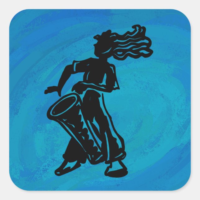 Sticker Carré Bleu tambour Boogie Nights New York (Devant)