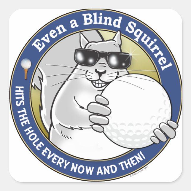 Sticker Carré Blind Squirrel Golf (Devant)