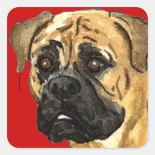 Sticker Carré Bloc couleur Bullmastiff