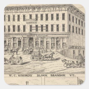 Sticker Carré Bloc de carte de travail Simond en Brandon