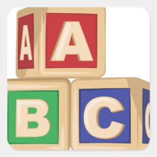 Sticker Carré Blocs ABC