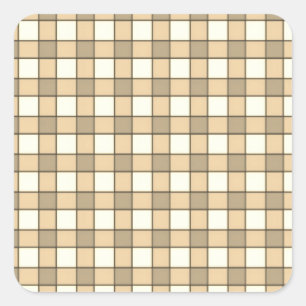 Sticker Carré Blocs de contrôle Brown et blanc