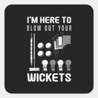 Sticker Carré Blow Your Wickets Croquet Player Croquet