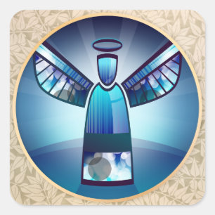 Sticker Carré Blue Angel, design de vacances