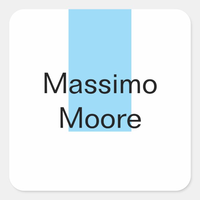 Sticker Carré Blue Black White Plain Elegant Own Name (Devant)