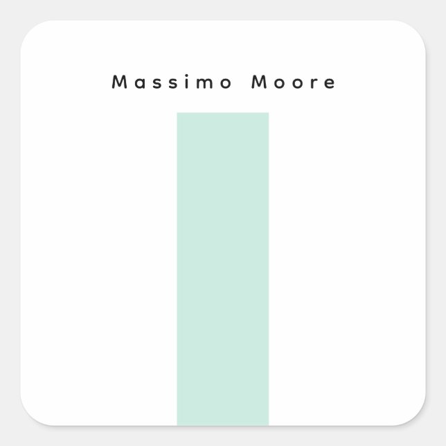 Sticker Carré Blue Black White Plain Elegant Own Name (Devant)