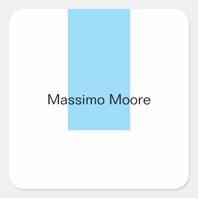 Sticker Carré Blue Black White Plain Elegant Own Name (Devant)