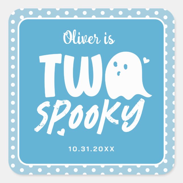 Sticker Carré Blue Boy Deux Éffrayant Halloween 2e anniversaire (Devant)
