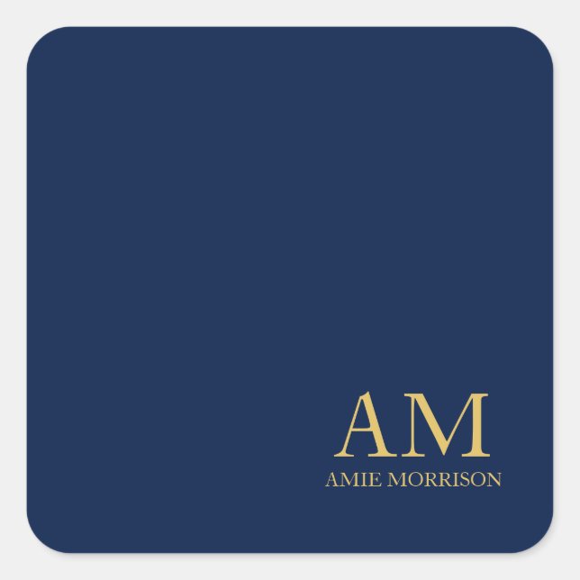 Sticker Carré Blue Gold Colours Professionnel Lettres initiales  (Devant)