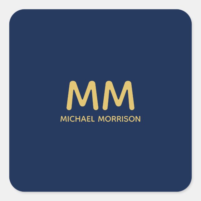 Sticker Carré Blue Gold Colours Professionnel Lettres initiales  (Devant)