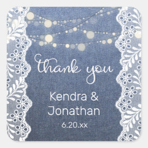 Sticker Carré Blue Jean Lace & String Merci