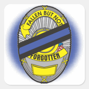 Sticker Carré Blue Line mince Badge