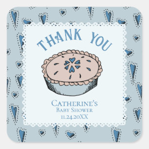 Sticker Carré Blue Little Cutie Pie Baby Boy Merci