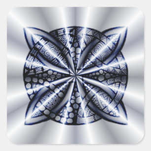 Sticker Carré Blue Metallic Celtic Knot Art original