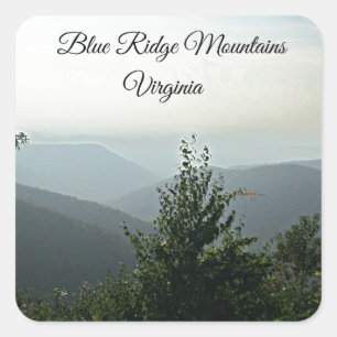 Sticker Carré Blue Ridge Mountains, la Virginie