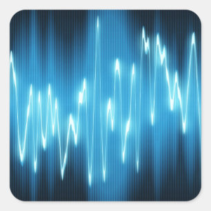 Sticker Carré Blue Sound Waves