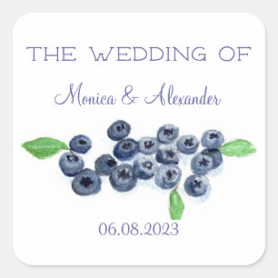 Sticker Carré Blueberries Fruits de bleuets Fruits de mariage