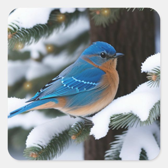 Sticker Carré Bluebird d'hiver (Devant)