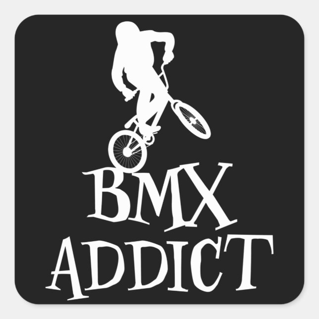 Sticker Carré Bmx Cyclisme Drôle Dire Vélo Slogan Vélo Cadeau (Devant)