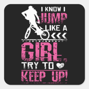 Sticker Carré Bmx Fille Freestyle