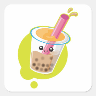 Sticker Carré Boba Tea