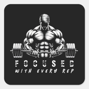 Sticker Carré Body Builder-Fitness-
