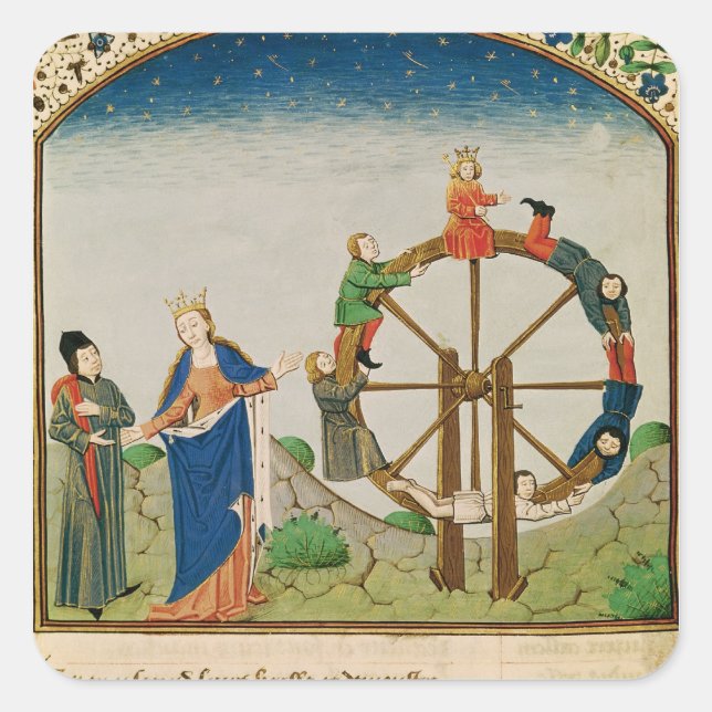 Sticker Carré Boethius avec la roue de la fortune (Devant)