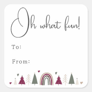 Sticker Carré Boho Arc en ciel et Coeurs Oh Quel plaisir à parti