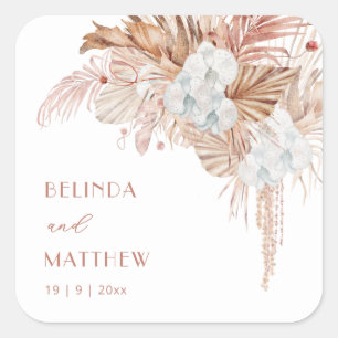 Sticker Carré Boho Chic Botanique   Mariage