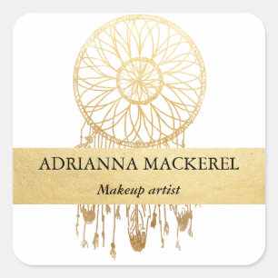 Sticker Carré Boho Dream Catcher Faux Gold Foil Classique modern
