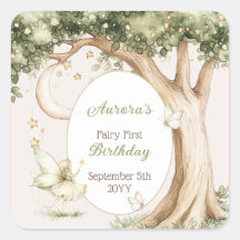 Boho Forest Watercolor Fairy First birthday