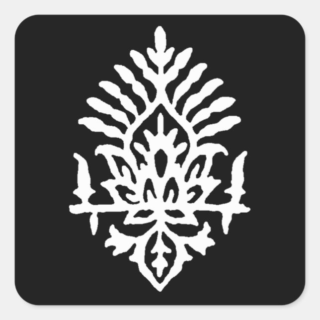 Sticker Carré Boho India Block Print (Devant)