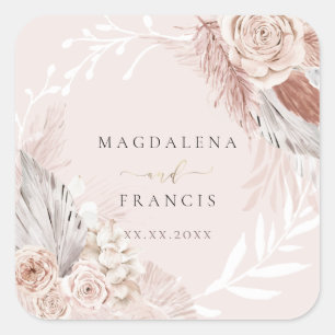 Sticker Carré Boho mariage