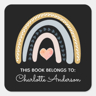Sticker Carré Boho Watercolor Rainbow Boplate