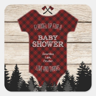 Sticker Carré Bois de bambou de bambou de bambou Baby shower en