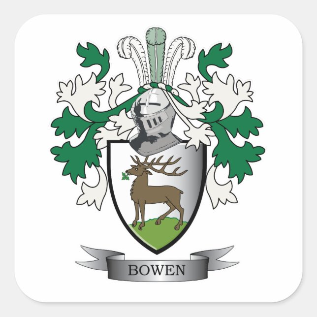 Sticker Carré Bois de famille Bowen Armoiries (Devant)