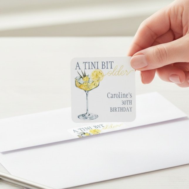 Sticker Carré Boisson au citron Un peu plus âgé 30e anniversaire (Créateur téléchargé)