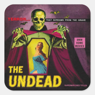 Sticker Carré Boîte à film vintage "Les morts-vivants"