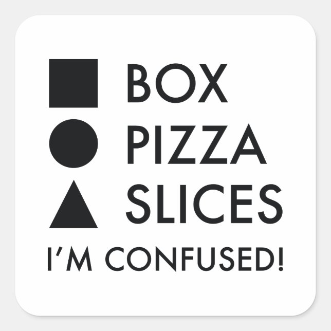 Sticker Carré Boîte carré Pizza ronde Triangulaire Slices (Devant)